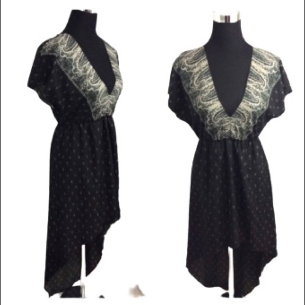 Urban Outfitter Ecote'  High Low Dress swim cover up Size S V neck - Picture 2 of 11